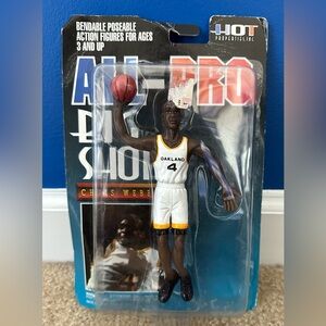 NBA All Pro Big Shot Basketball Action Figure Chris Webber Oakland Box Wear